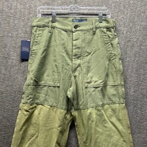 Polo Ralph Lauren The Ricky Pant Olive Green Colorblock Utility Trousers Size 6